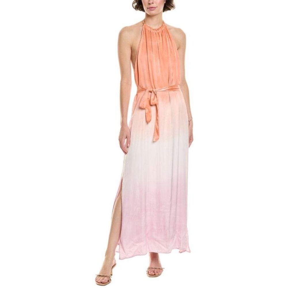 Bella Dahl Smocked Waist Halter Midi Dress - Orchid Sunset Dye - Ombré